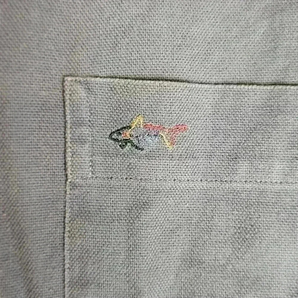 Greg Norman Collection Blue Pocket Button Short Sleeve Shirt Medium - Picture 5 of 7